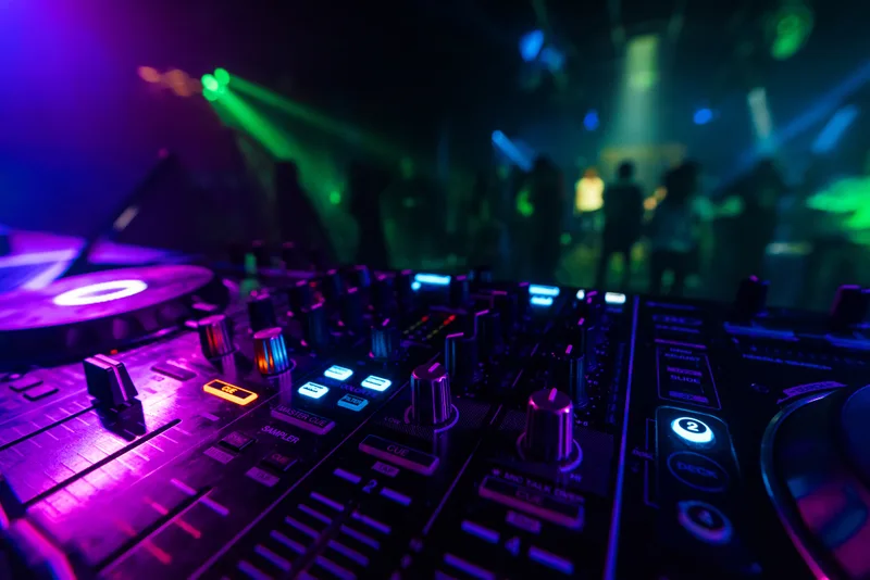 Professional mixing console at a karaoke event