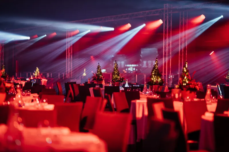 Professionally staged gala event with stage lighting